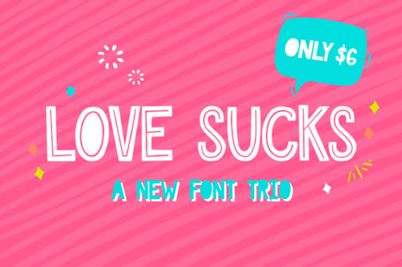 Love Sucks Font Trio for Modern Branding and Eye-Catching Designs